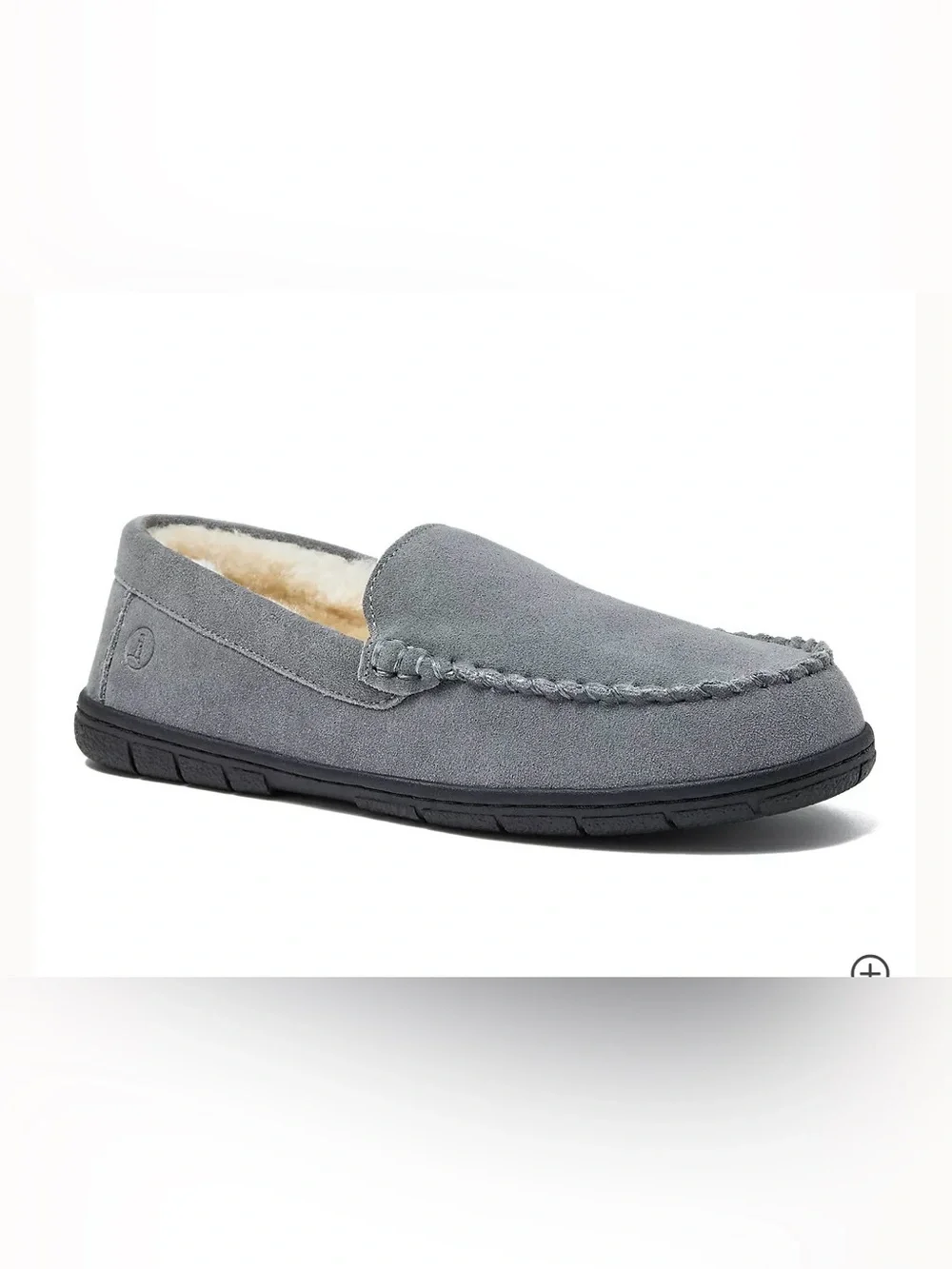NWOT Lands End Men's Fuzzy Lined Suede Moccasin Slippers Size 11EE Extra Wide